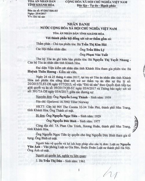 Xét xử “tranh chấp đòi lại tài sản” ở tỉnh Khánh Hòa: Có cơ sở đề nghị xem xét theo thủ tục giám đốc thẩm