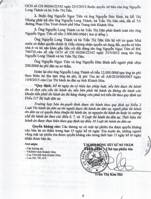 Xét xử “tranh chấp đòi lại tài sản” ở tỉnh Khánh Hòa: Có cơ sở đề nghị xem xét theo thủ tục giám đốc thẩm