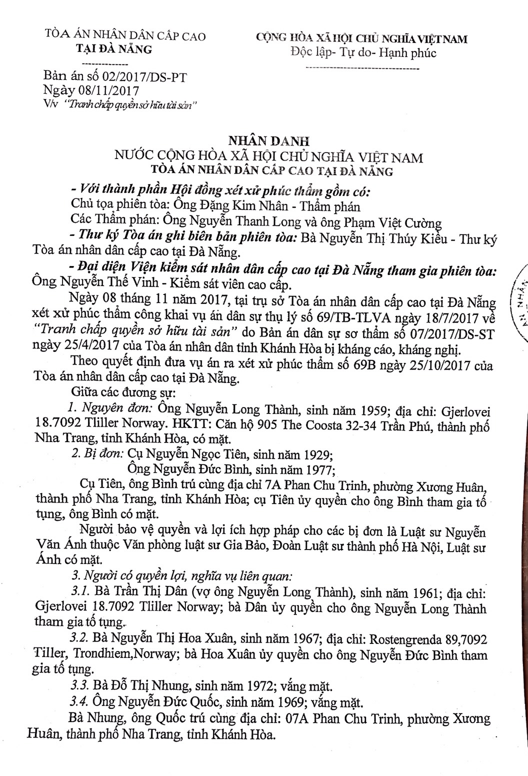 Xét xử “tranh chấp đòi lại tài sản” ở tỉnh Khánh Hòa: Có cơ sở đề nghị xem xét theo thủ tục giám đốc thẩm