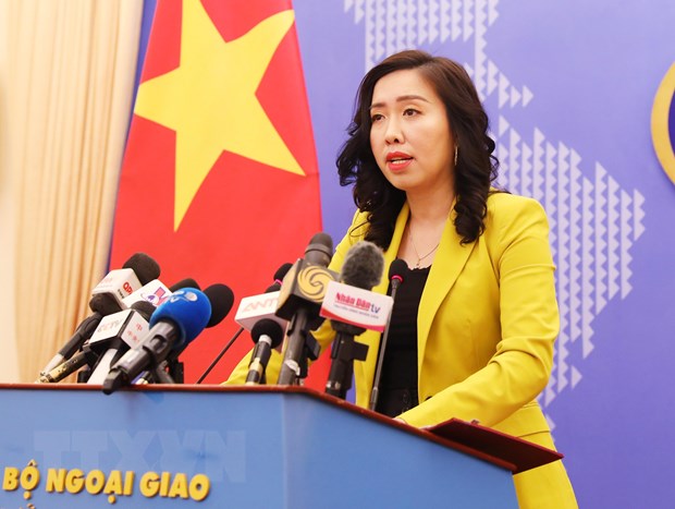 Người ph&aacute;t ng&ocirc;n Bộ Ngoại giao L&ecirc; Thị Thu Hằng. (Ảnh: L&acirc;m Kh&aacute;nh/TTXVN).