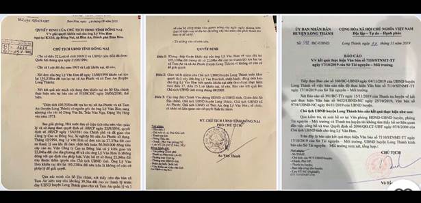 Quyết định 2096/QĐ.CT-UBT, B&aacute;o c&aacute;o của Chủ tịch UBND huyện Long Th&agrave;nh.