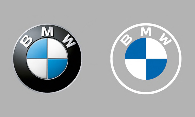 Logo hiện nay (tr&aacute;i) v&agrave; thiết kế mới của BMW. (Ảnh: BMW)