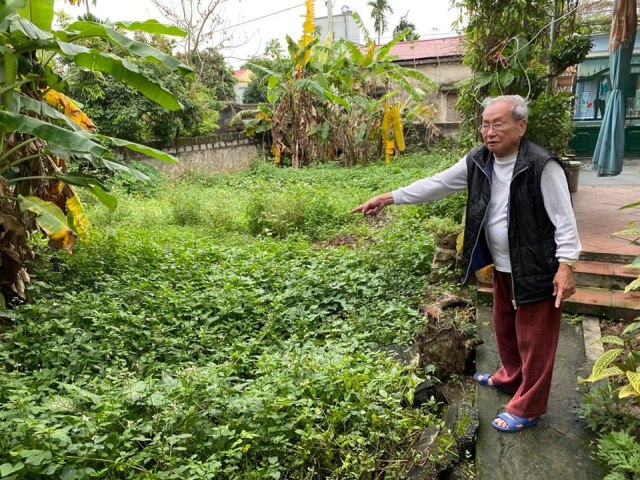 Diện t&iacute;ch đất gia đ&igrave;nh &ocirc;ng Nguyễn Tiến Thanh đang tranh chấp với UBND phường Lam Hạ