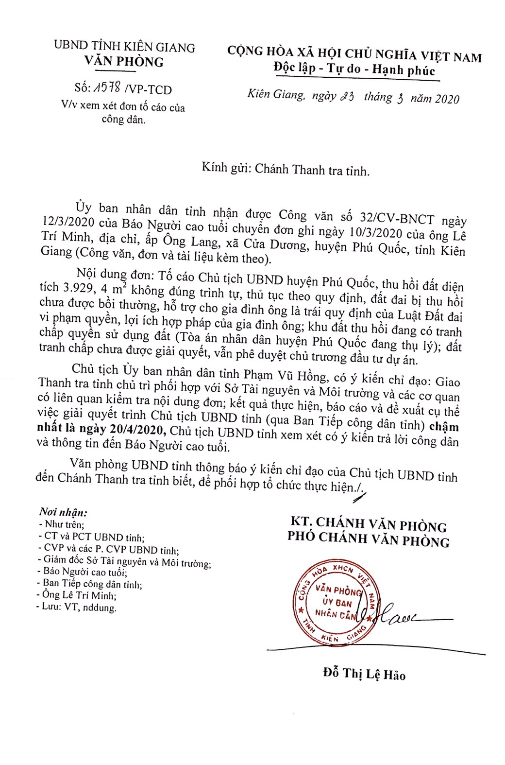 Phó Thủ tướng Thường trực chỉ đạo xử lí nghiêm sai phạm trong quản lý đất đai, trật tự xây dựng ở Phú Quốc