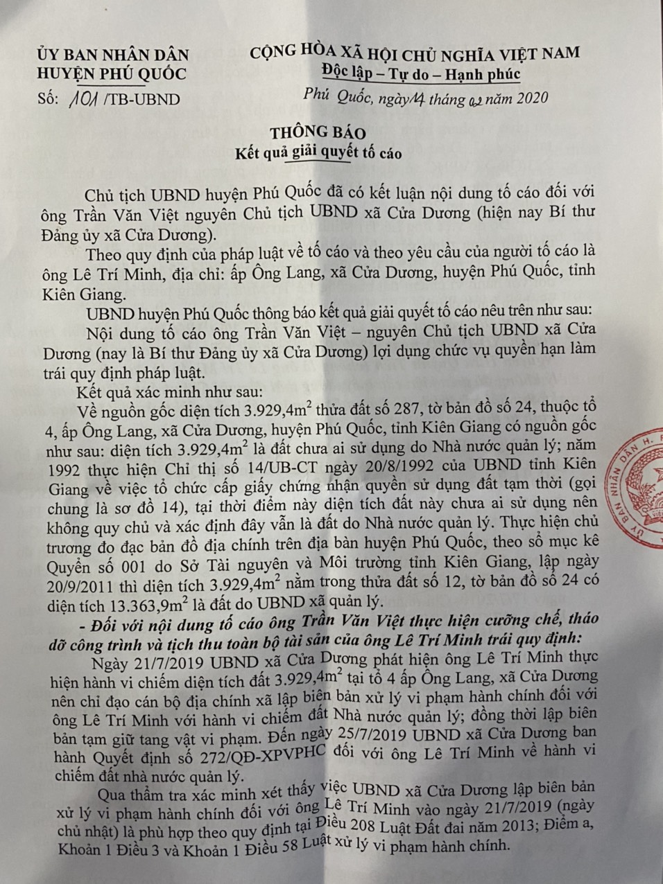 Phó Thủ tướng Thường trực chỉ đạo xử lí nghiêm sai phạm trong quản lý đất đai, trật tự xây dựng ở Phú Quốc