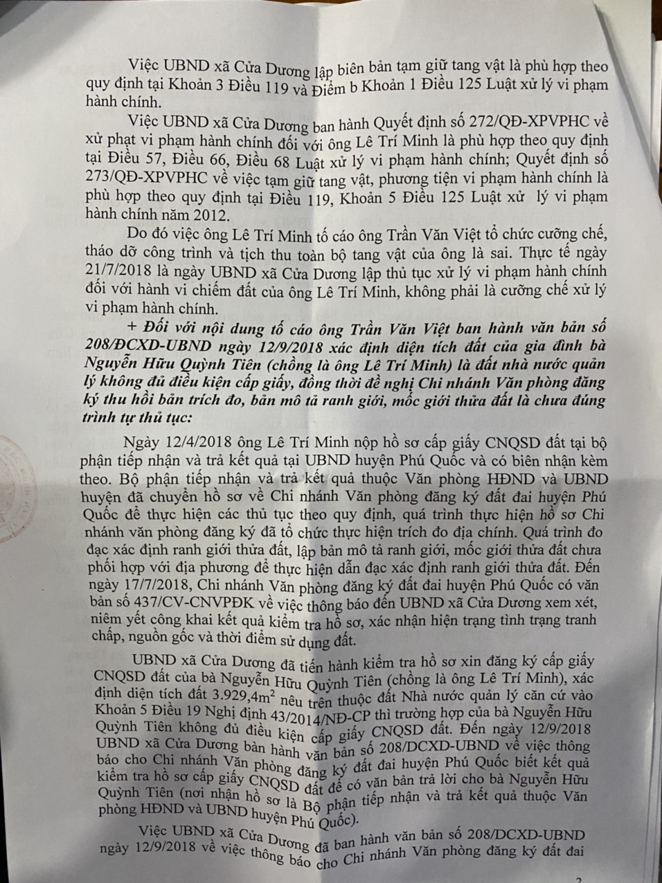 Phó Thủ tướng Thường trực chỉ đạo xử lí nghiêm sai phạm trong quản lý đất đai, trật tự xây dựng ở Phú Quốc