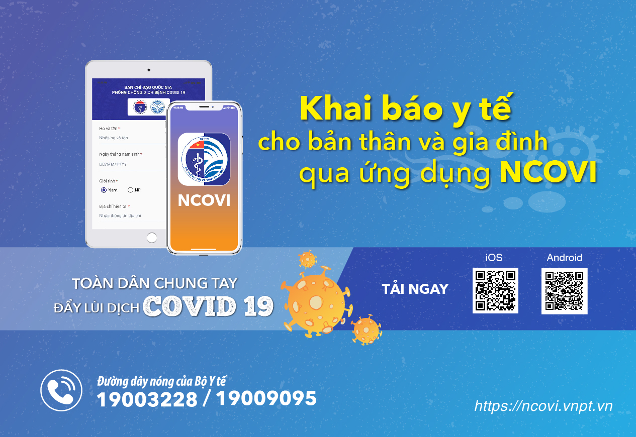 Khai b&aacute;o y tế qua ứng dụng NCOVI