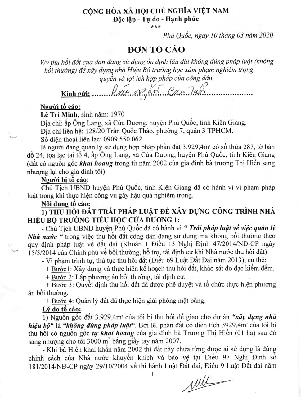 Công dân có đơn tố cáo sao lại hướng dẫn làm đơn khiếu nại?!​