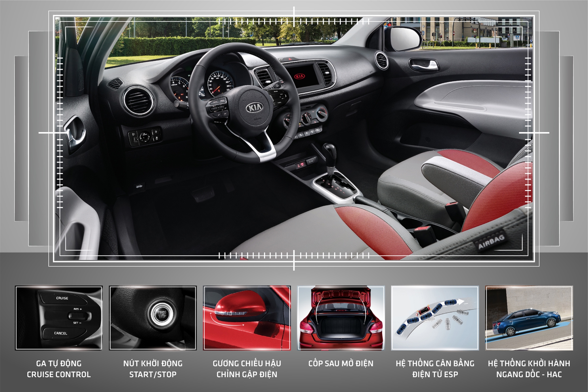 Nội thất Kia Soluto AT Luxury. (Ảnh: Kia)