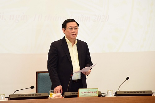 B&iacute; thư Th&agrave;nh ủy H&agrave; Nội Vương Đ&igrave;nh Huệ ph&aacute;t biểu tại Hội nghị - Ảnh: VGP/Th&ugrave;y Linh