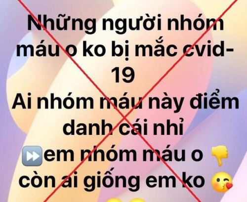Một phụ nữ ở Hà Nội bị phạt 10 triệu đồng vì tung tin ‘nhóm máu O không mắc Covid-19’