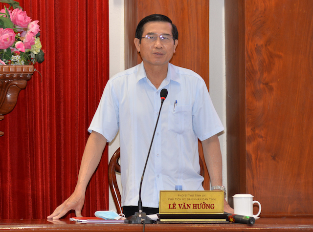 &Ocirc;ng L&ecirc; Văn Hưởng, Chủ tịch UBND tỉnh ph&aacute;t biểu chỉ đạo hội nghị