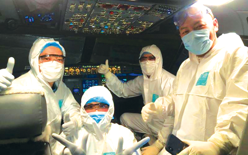 Phi h&agrave;nh đo&agrave;n thực hiện chuyến bay đưa người Việt Nam từ Vũ H&aacute;n (Hồ Bắc, Trung Quốc) về nước.