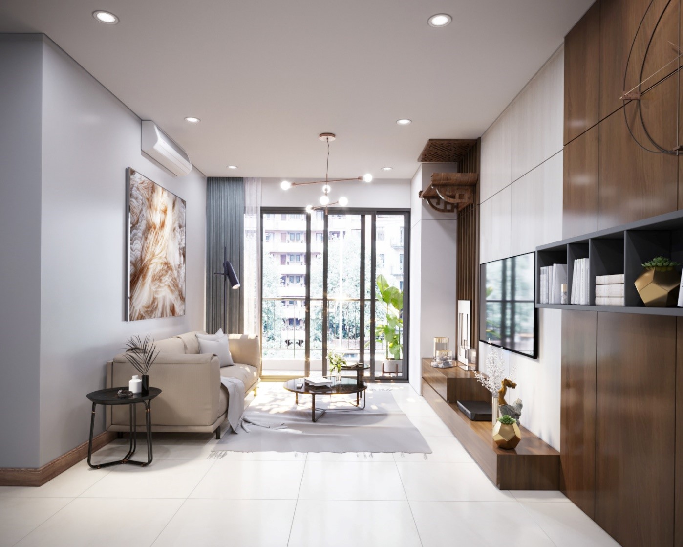 Kh&ocirc;ng gian nhỏ ph&ugrave; hợp với những chậu cảnh mini để b&agrave;n, kh&ocirc;ng nhất thiết phải chọn c&acirc;y qu&aacute; to, tốn nhiều diện t&iacute;ch