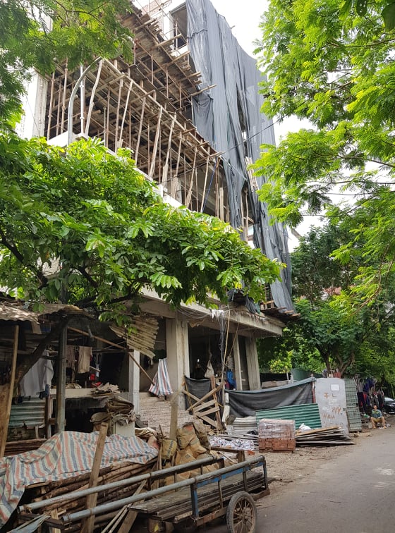 C&ocirc;ng tr&igrave;nh x&acirc;y dựng đầu ng&otilde; 25 phố Thọ Th&aacute;p