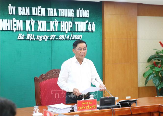 Đồng ch&iacute; Trần Cẩm T&uacute;, B&iacute; thư Trung ương Đảng, Chủ nhiệm Ủy ban Kiểm tra Trung ương chủ tr&igrave; Kỳ họp. Ảnh: Phương Hoa/TTXVN