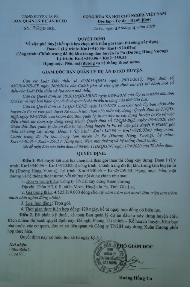 Tỉnh Gia Lai: Công ty Xuân Hương “gian lận” nhưng vẫn liên tiếp trúng nhiều gói thầu!?