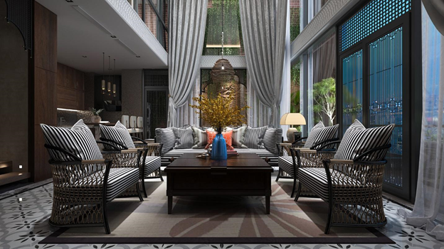 Căn hộ rộng, giao thoa giữa n&eacute;t đẹp hiện đại v&agrave; truyền thống đậm chất &Aacute; Đ&ocirc;ng th&iacute;ch hợp cho gia đ&igrave;nh nhiều thế hệ c&ugrave;ng chung sống