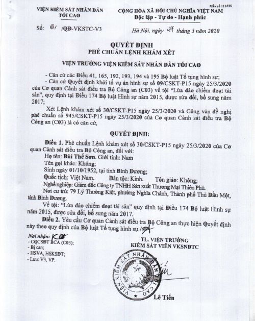 Về vụ án ông Bùi Thế Sơn “Lừa đảo chiếm đoạt tài sản” 29,8 tỷ đồng ở tỉnh Bình Dương: Có nhiều dấu hiệu làm trái!   