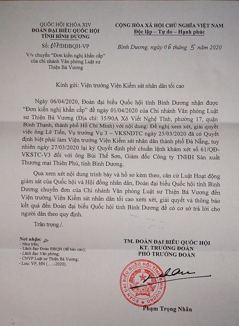 Về vụ án ông Bùi Thế Sơn “Lừa đảo chiếm đoạt tài sản” 29,8 tỷ đồng ở tỉnh Bình Dương: Có nhiều dấu hiệu làm trái!   