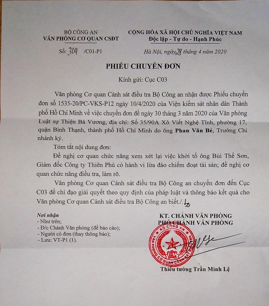 Về vụ án ông Bùi Thế Sơn “Lừa đảo chiếm đoạt tài sản” 29,8 tỷ đồng ở tỉnh Bình Dương: Có nhiều dấu hiệu làm trái!   