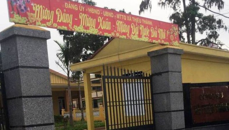 UBND x&atilde; Thiệu Th&agrave;nh. Ảnh: D&acirc;n tr&iacute;