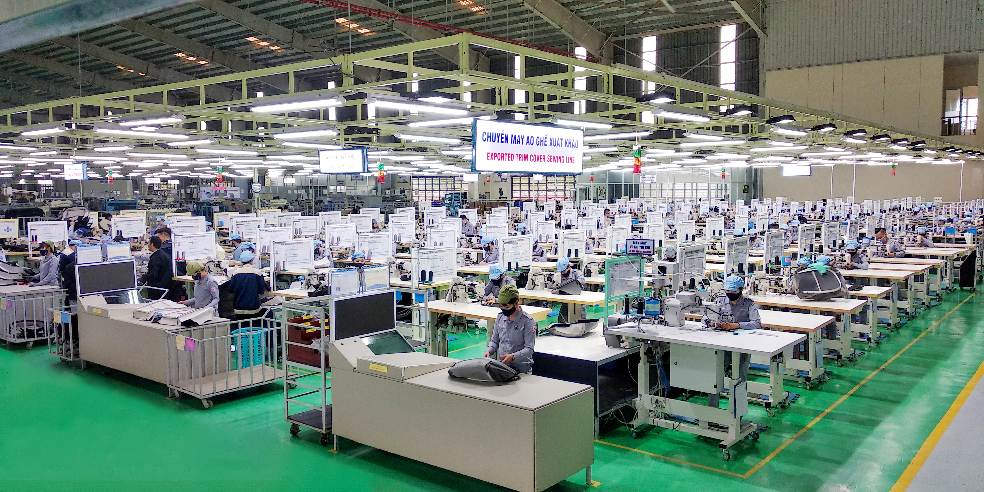 D&acirc;y chuyền may &aacute;o ghế xuất khẩu