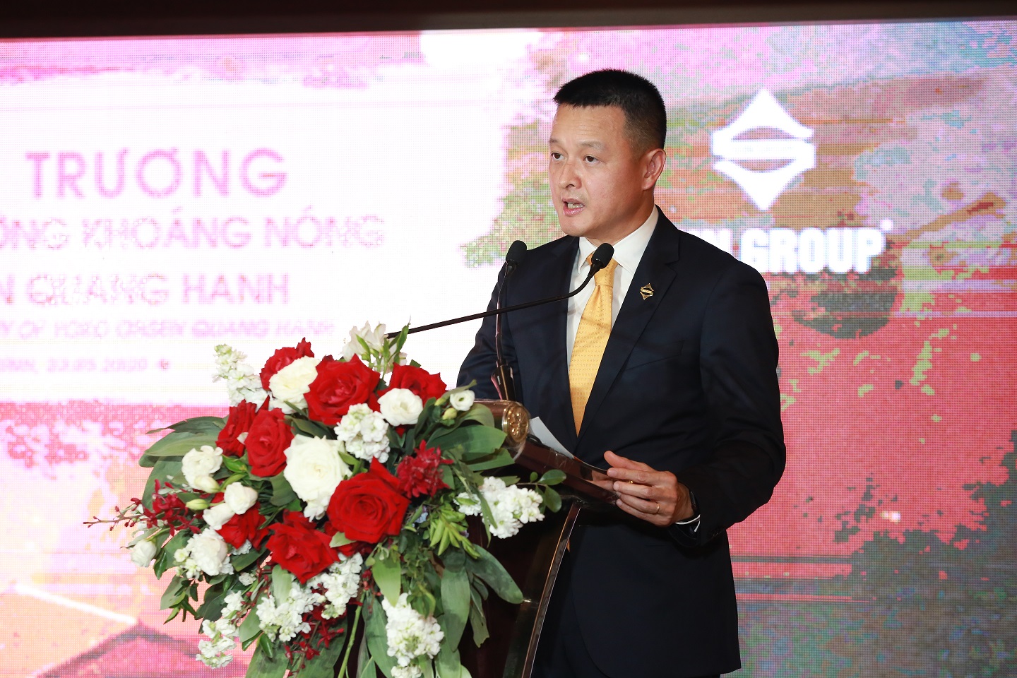 CT HĐQT Sun Group Đặng Minh Trường ph&aacute;t biểu tại Lễ khai trương Yoko Onsen