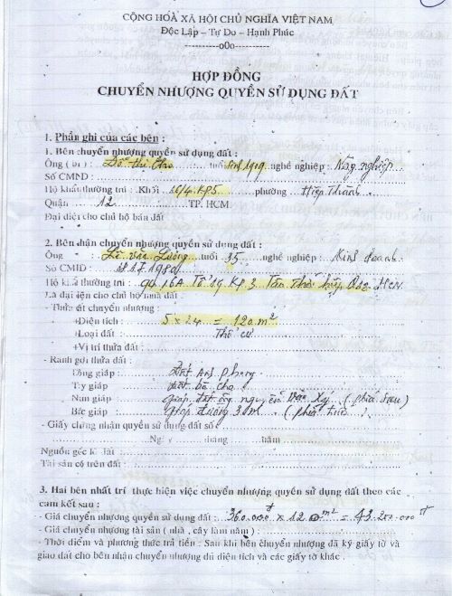 Tranh chấp đất có “Sổ đỏ” ở phường Hiệp Thành, quận 12, TP Hồ Chí Minh: Cần một quyết định của tòa án giải quyết theo thẩm quyền