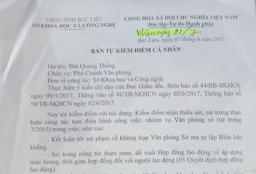 Bạc Liêu: Dính nhiều sai phạm vẫn được bổ nhiệm làm Phó trưởng Phòng Hành chính - Tổ chức