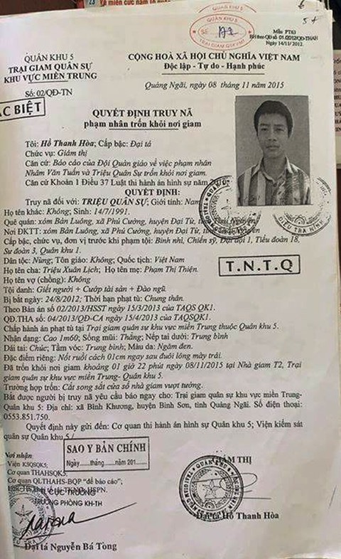Lý lịch bất hảo của tên tội phạm đặc biệt nguy hiểm trốn trên đèo Hải Vân