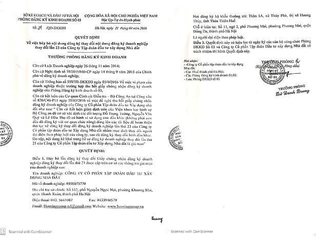 Văn bản của C46 gửi Sở Kế hoạch v&agrave; Đầu tư TP H&agrave; Nội, c&oacute; nội dung cho rằng hồ sơ của Housing Group l&agrave; giả mạo