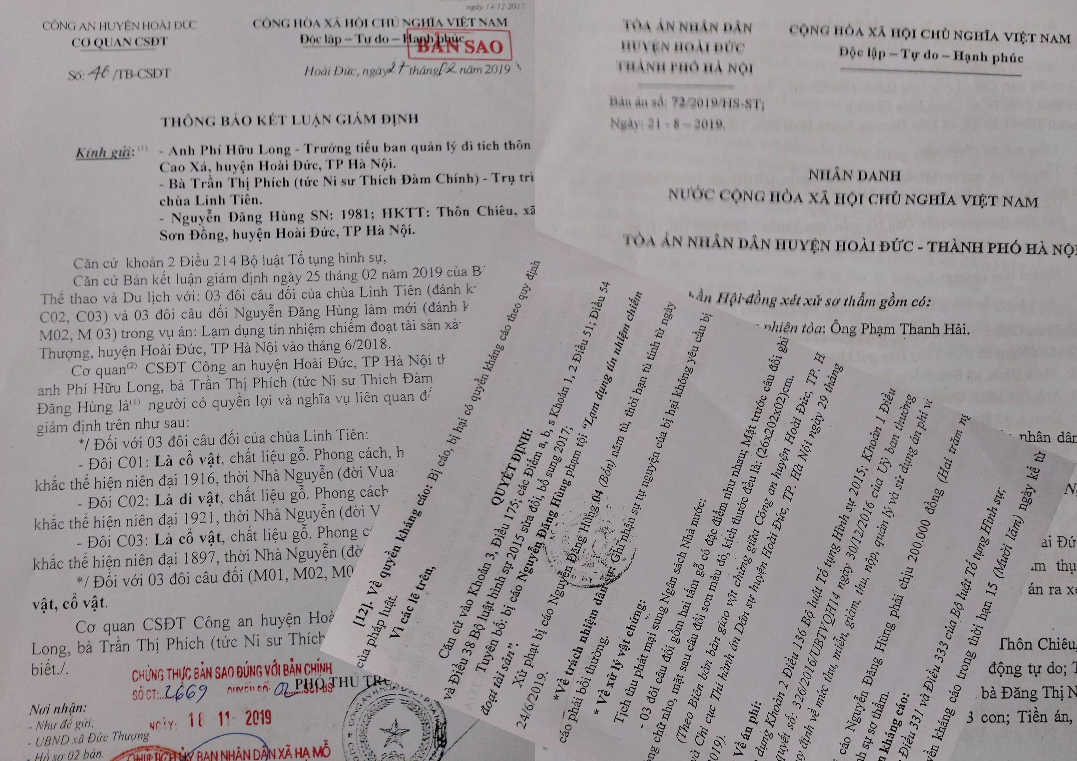 Kết luận của C&ocirc;ng an v&agrave; TAND huyện Ho&agrave;i Đức minh oan cho Ni sư Th&iacute;ch Đ&agrave;m Ch&iacute;nh.