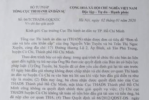 Cục THADS TP Hồ Chí Minh:  “Phớt lờ” chỉ đạo của cấp trên, bao che cho cấp dưới!