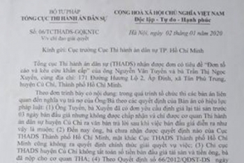 Cục THADS TP Hồ Chí Minh:  “Phớt lờ” chỉ đạo của cấp trên, bao che cho cấp dưới!