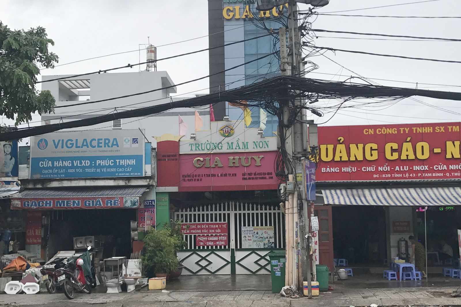 1.Địa chỉ của c&ocirc;ng ty Ph&uacute; Quang nhưng lại l&agrave; một trường mầm non