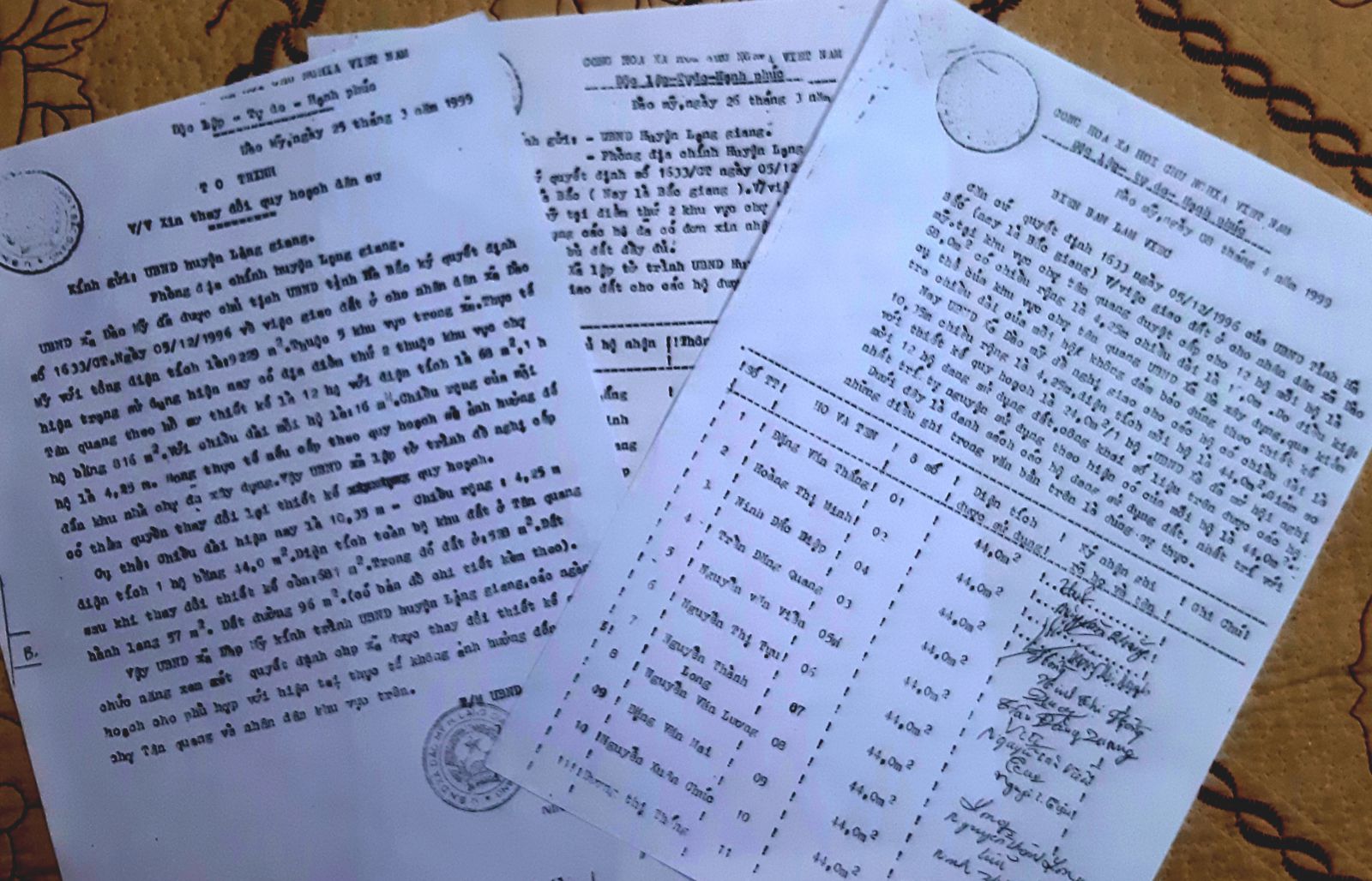 C&aacute;c văn bản x&atilde; Đ&agrave;o Mỹ tự &yacute; đề nghị giao cho c&aacute;c hộ 44m2 đất