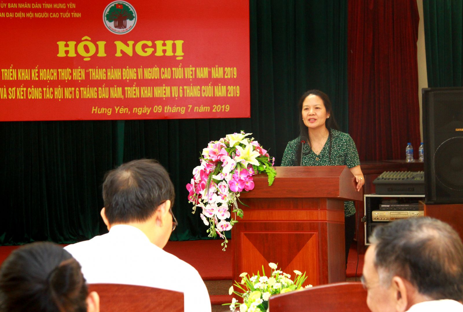 B&agrave; Nguyễn Thị Tươi, Ph&oacute; trưởng Ban Dận vận Tỉnh ủy ph&aacute;t biểu