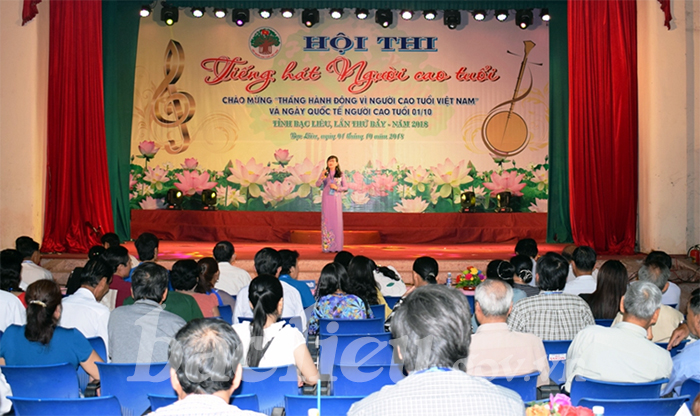 Hội thi tiếng h&aacute;t NCT tỉnh Bạc Li&ecirc;u. Ảnh IT