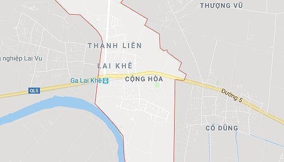 Quốc lộ 5 đoạn chạy qua x&atilde; Cộng Ho&agrave;, huyện Kim Th&agrave;nh, Hải Dương l&agrave; nơi xảy ra tai nạn. (Ảnh: Google Maps/Vietnamplus)