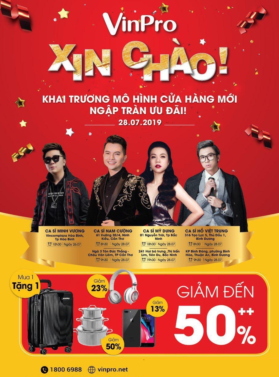 Điện máy VinPro đồng loạt khai trương 10 cửa hàng tại 5 tỉnh thành phố