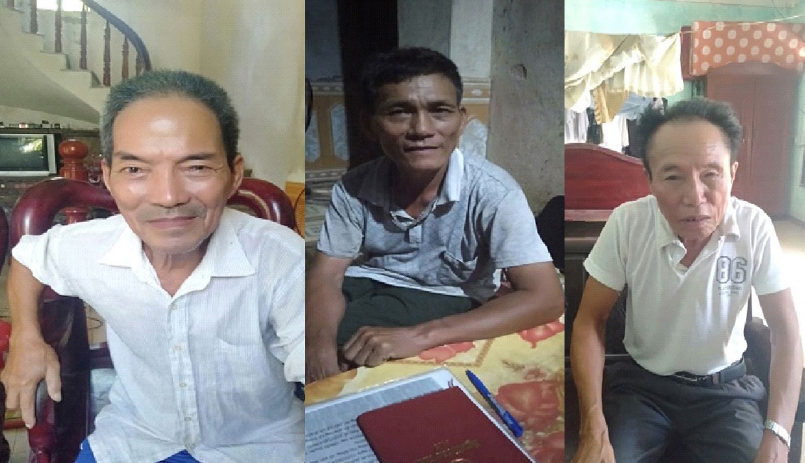 C&aacute;c cụ L&ecirc; H&ocirc;̀ng Sáu, L&ecirc; Thọ Cường v&agrave; &ocirc;ng L&ecirc; Mai Bắc, 60 tu&ocirc;̉i, nhi&ecirc;̀u năm là trưởng th&ocirc;n Đ&ocirc;ng Hải