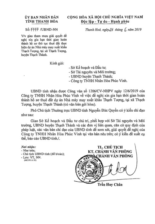 Huyện Thạch Thành, tỉnh Thanh Hóa: Dự án chưa có quyết định giao đất vẫn ngang nhiên thi công!?