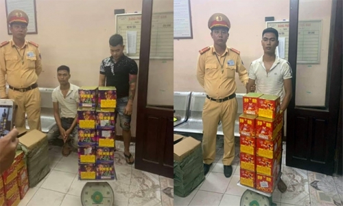 Vận chuyển hàng trăm hộp pháo đi tiêu thụ, hai đối tượng bị bắt giữ
