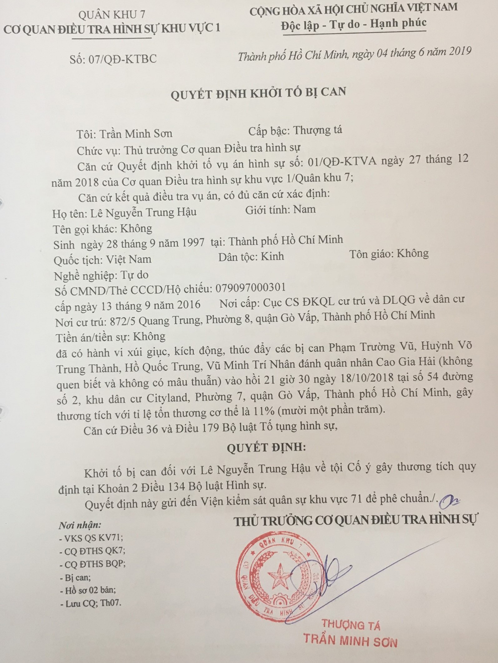 Xung quanh vụ án “Cố ý gây thương tích” ở quận Gò Vấp, TP Hồ Chí Minh: Có dấu hiệu xem xét vụ án chưa toàn diện,  bỏ lọt tội phạm? (Tiếp theo kì trước