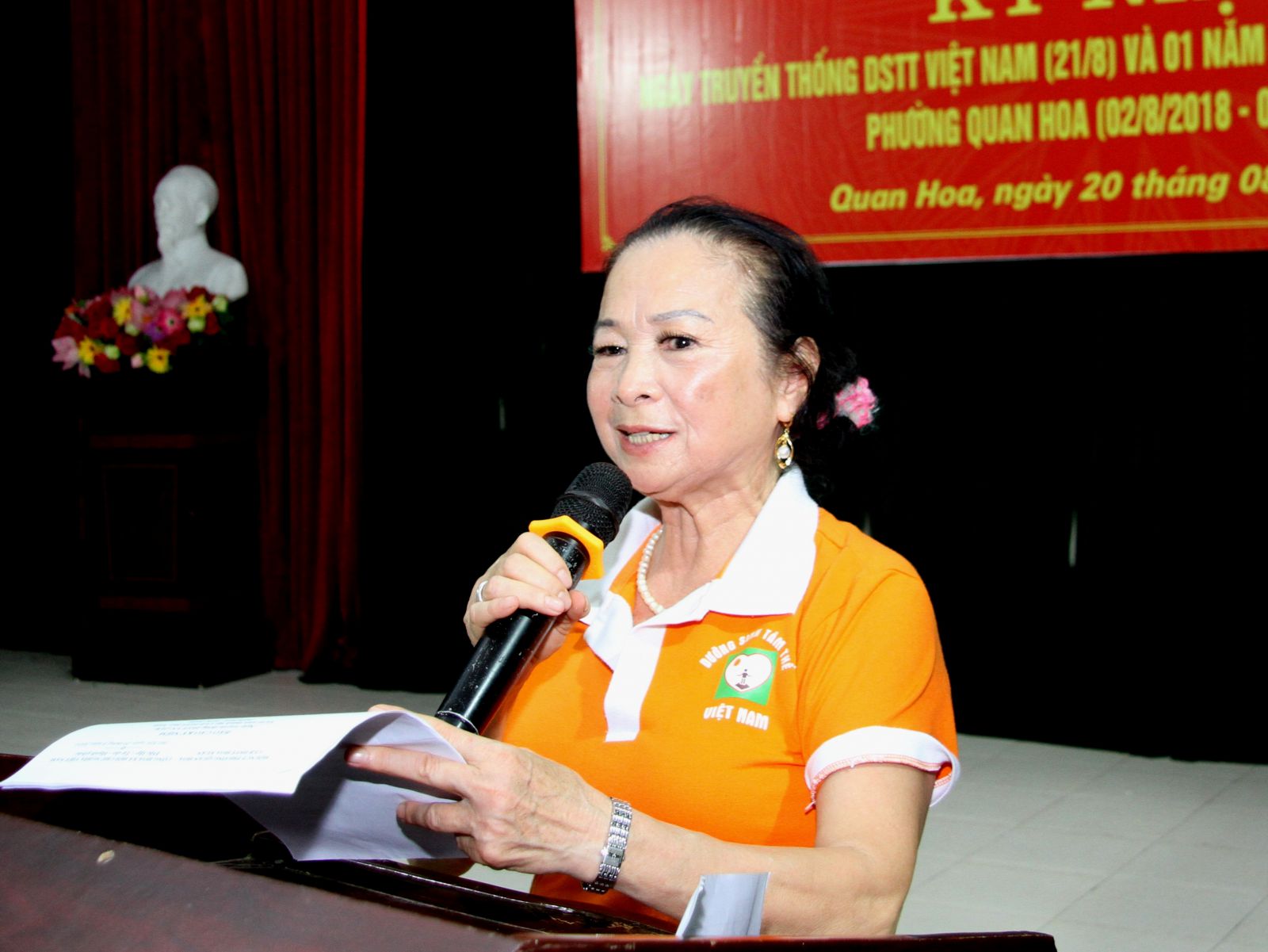 Chủ tịch Hội NCT phường Quan Hoa Đo&agrave;n Tăng Thắng ph&aacute;t biểu