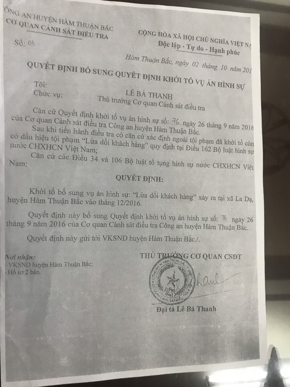 Viết tiếp vụ án xảy ra ở xã La Dạ, huyện Hàm Thuận Bắc, tỉnh Bình Thuận: Tòa kiến nghị, Cơ quan CSĐT ra quyết định khởi tố, Viện KSND “im lặng” !?
