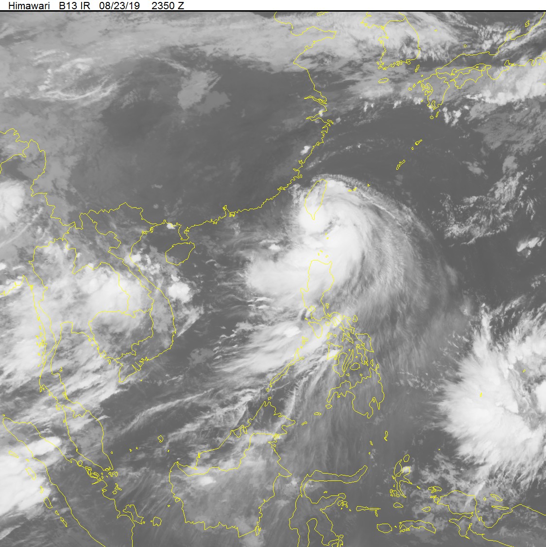 Ảnh m&acirc;y vệ tinh vị trĩ cơn b&atilde;o Bailu. Ảnh: nchmf.gov.vn