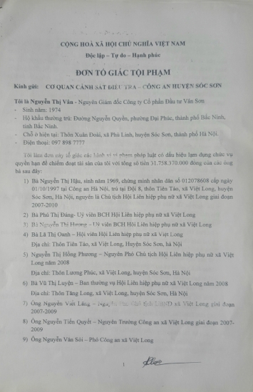Công an huyện Sóc Sơn, TP Hà Nội: Dấu hiệu phạm tội rất rõ,  sao không khởi tố?