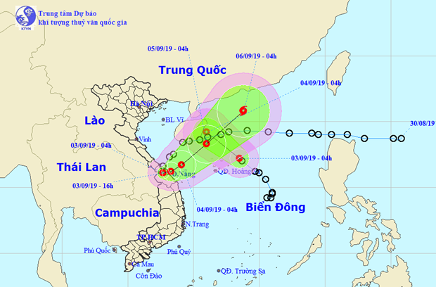 Đường đi v&agrave; vị tr&iacute; của hai &aacute;p thấp nhiệt đới. (Nguồn: nchmf.gov.vn)